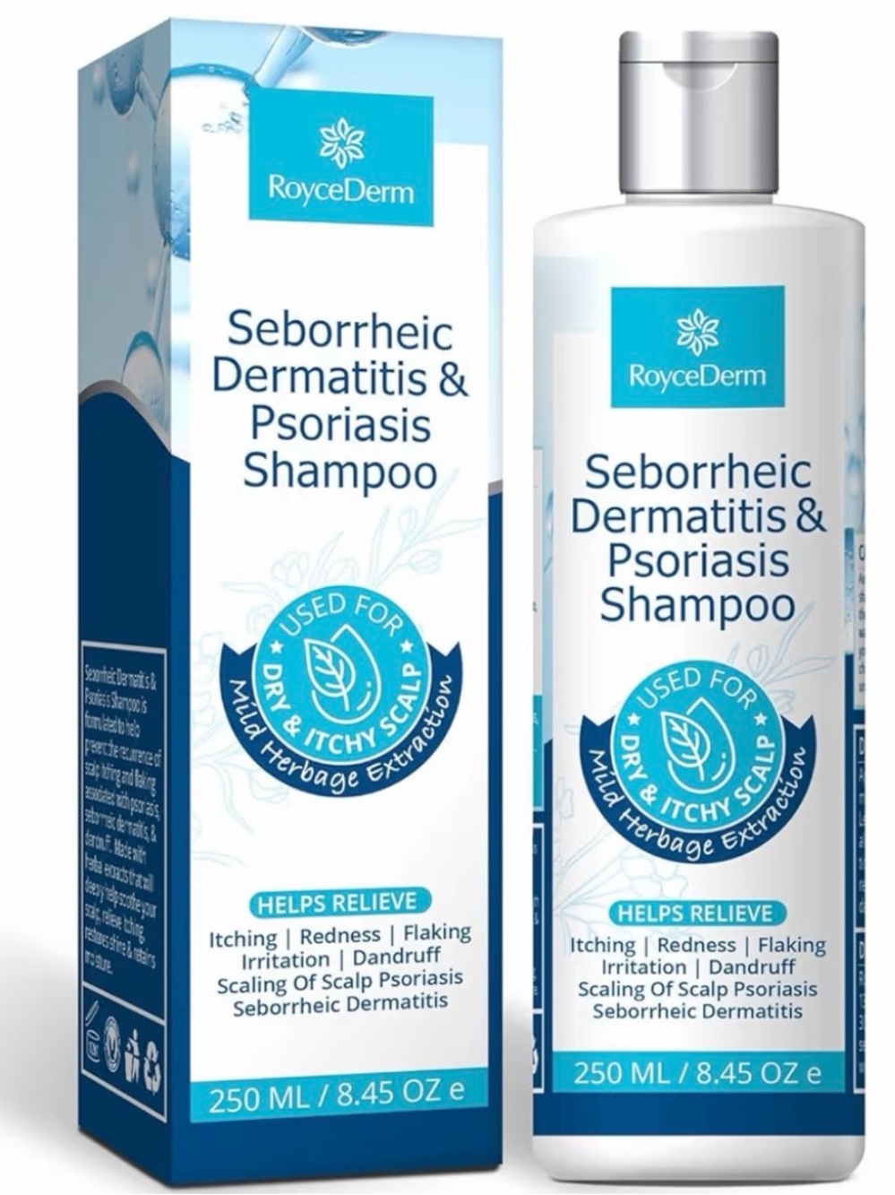 RoyceDerm Seborrheic Dermatitis & Psoriasis Shampoo 250mL EXP 2027 New / Sealed
